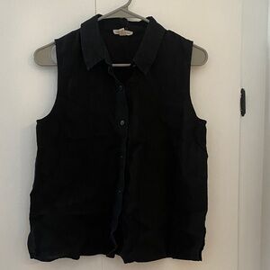 Eileen Fisher Black Linen Top